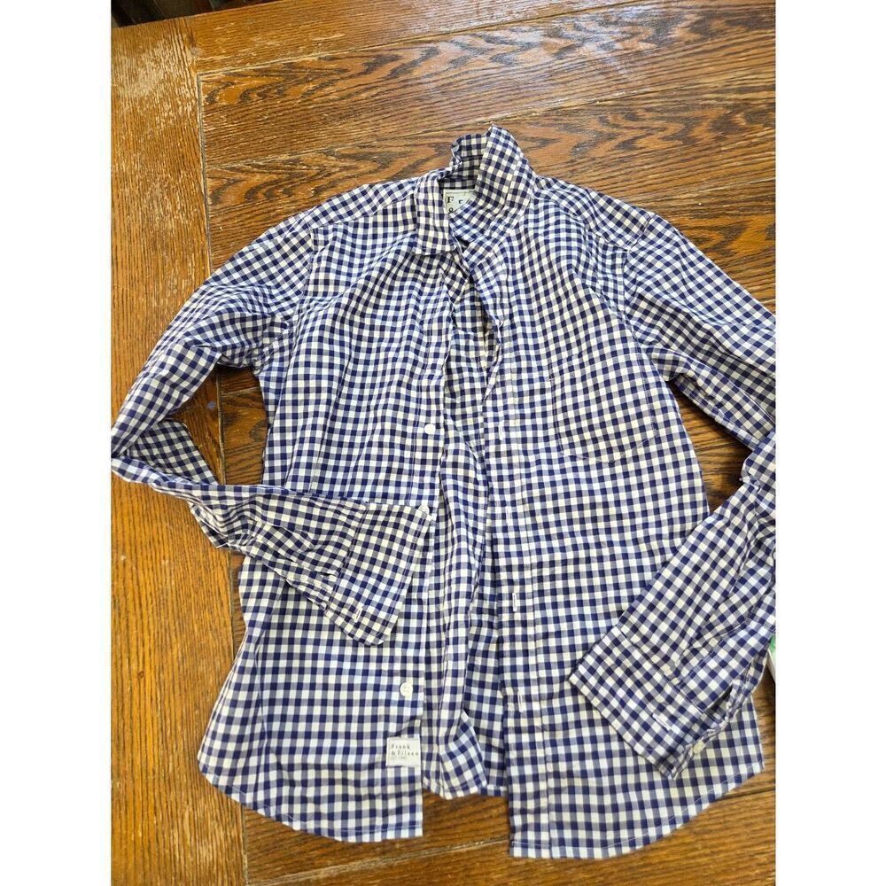 Frank & Eileen Barry Gingham Check Blue/White Button Up Shirt XS